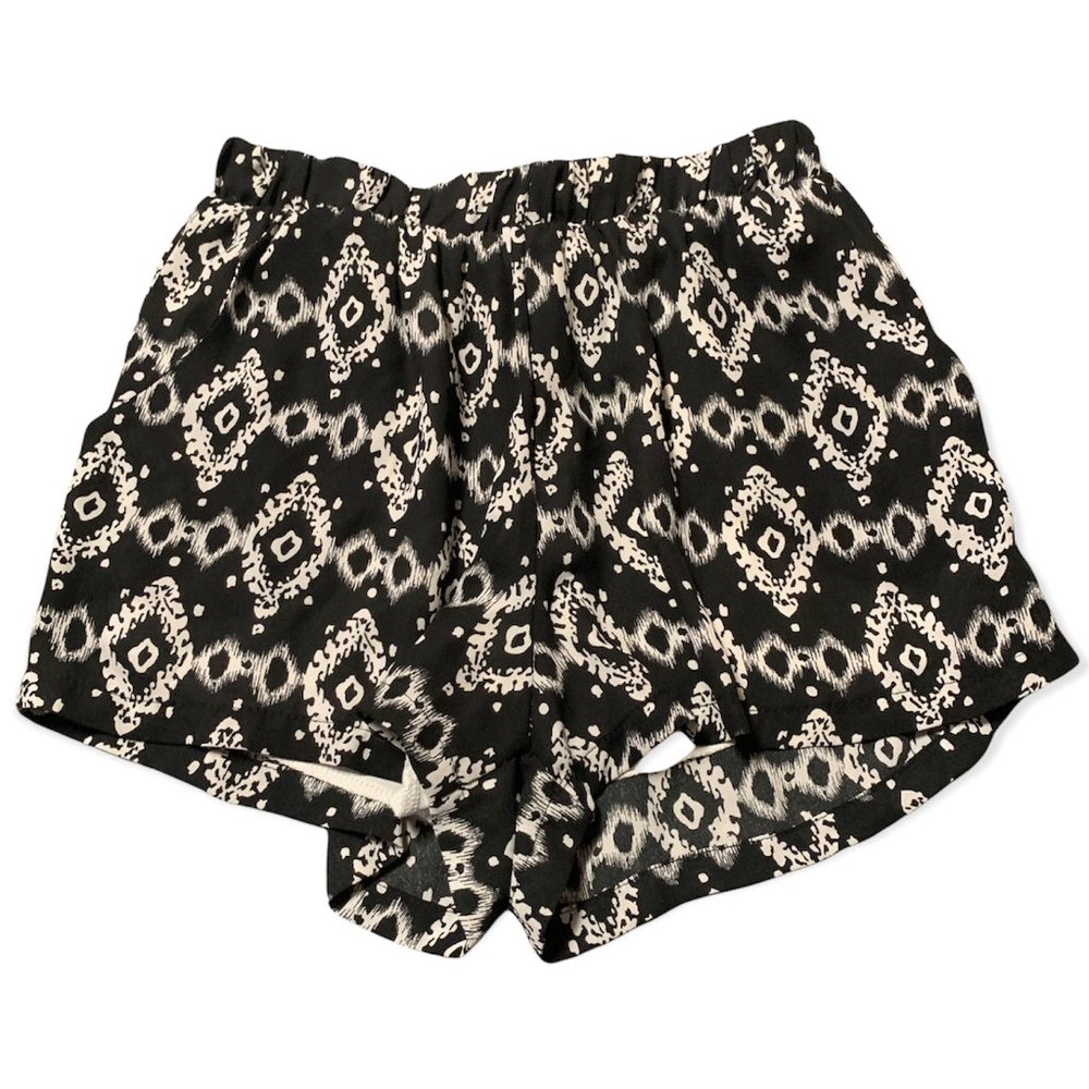 Rachel Kate | Junior's | Black & White Tribal Flowy High Waisted Shorts | S